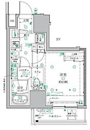 クレイシアIDZ板橋本町アーバンレジデンス 4階1Kの間取り