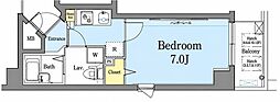 ガラ・シティ五反田 1Kの間取図画像