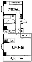 さかえビル 1LDKの間取図画像