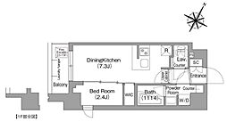 コンフォリア・リヴ新中野サウス 4階1DKの間取り