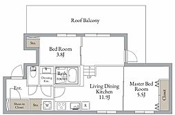 LiveFlat西荻窪 3階2LDKの間取り