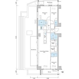 デュオフラッツ篠崎 8階3LDKの間取り