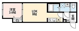k1 apartments 1階1LDKの間取り