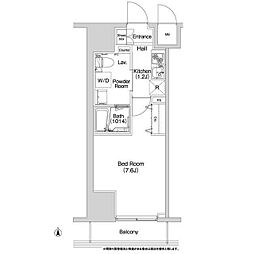 コンフォリア上野入谷 3階1Kの間取り