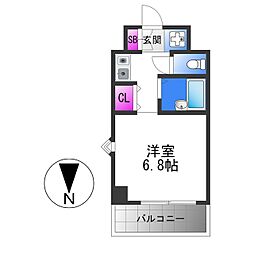 ブルグリンコート布施駅前 1Kの間取図画像