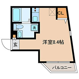 ドムス北千住 3階ワンルームの間取り