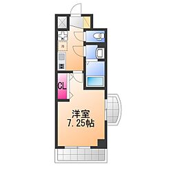 LUXEなかもず 1Kの間取図画像