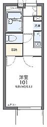 カーサドマーニ 1Kの間取図画像