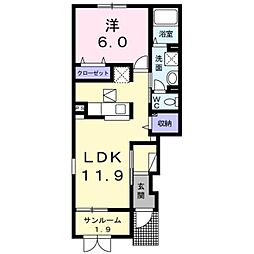 シュエット1 1LDKの間取図画像