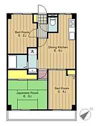 エルドラード 2階3DKの間取り
