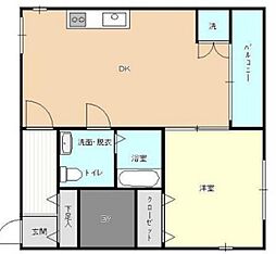 ドエル大森 1LDKの間取図画像