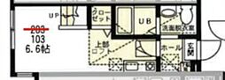 ハーミットクラブハウス三ッ沢南町A ワンルームの間取図画像