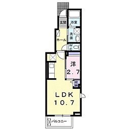 メゾン　Ｃ．Ｔ 1階1LDKの間取り