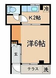 田嶋ビル 1階1Kの間取り