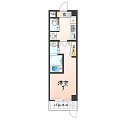 阪急神戸本線 武庫之荘駅 徒歩10分の賃貸アパート 1階1Kの間取り