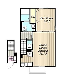 エスポワール 2階1LDKの間取り