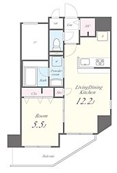 テ レジャンデール護国寺イースト 2階1LDKの間取り