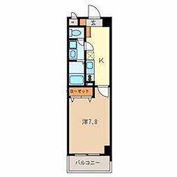 ボン クラージュ 3階1Kの間取り