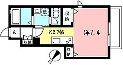 ’Ａｉｎａ　ｐａｌｉ 1階1Kの間取り