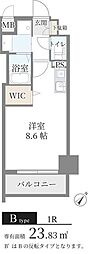 ICube上新庄 ワンルームの間取図画像