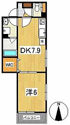 CASAMIA 1DKの間取図画像