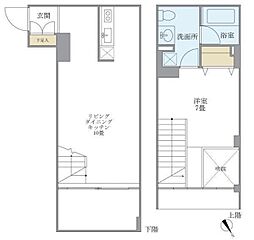 KDXレジデンス自由が丘 1LDKの間取図画像