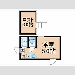 フェリスアネーロ 1階ワンルームの間取り