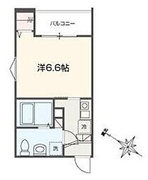 MELLAS大和田 1Kの間取図画像