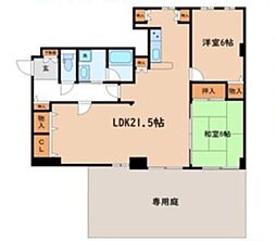 恒久ハイツ 地下1階2LDKの間取り