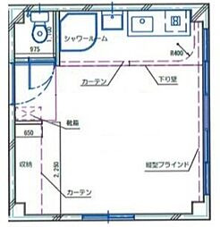 万文堂ビル 4階ワンルームの間取り
