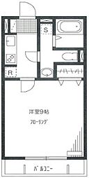 パルコート芦花II 3階1Kの間取り