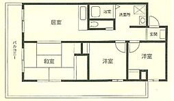 スクエアーK 3DKの間取図画像