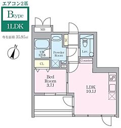 ＳＥＬＥＮＥ御殿山 5階1LDKの間取り