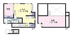 西武新宿線 下井草駅 徒歩11分の賃貸アパート 2階2LDKの間取り