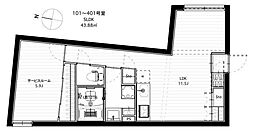 スペックレジデンス大森北 1LDKの間取図画像