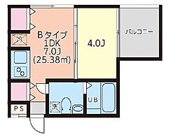 アート・フル中井 1階1DKの間取り