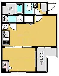 カイテキース 1階1DKの間取り