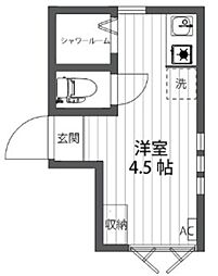 アーバンプレイス方南町駅前 1階ワンルームの間取り