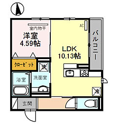 阪急京都本線 南茨木駅 徒歩13分の賃貸アパート 3階1LDKの間取り