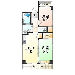 アメニティ西脇 2LDKの間取図画像