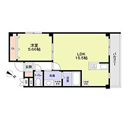 Endlessly 北中振 1LDKの間取図画像