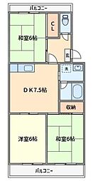 グランドメゾン東船橋 3DKの間取図画像