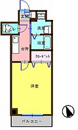 三井川口コーポ 3階1Kの間取り