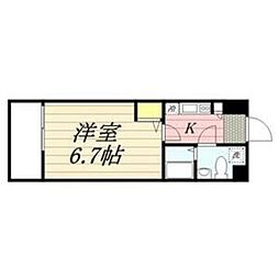 ラセット博多 1Kの間取図画像