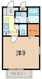 オリエンタルコスモ 1Kの間取図画像