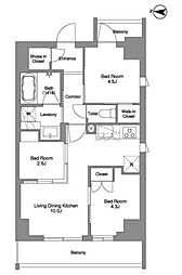 荒川区東日暮里2丁目マンション 3LDKの間取図画像