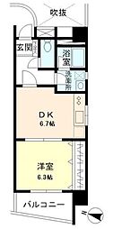 グリーンコート 1DKの間取図画像