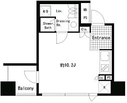 パークアクシス渋谷神南 6階ワンルームの間取り