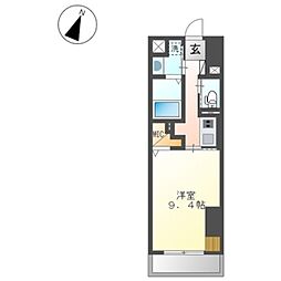 JR阪和線 和歌山駅 徒歩7分の賃貸マンション 6階1Kの間取り