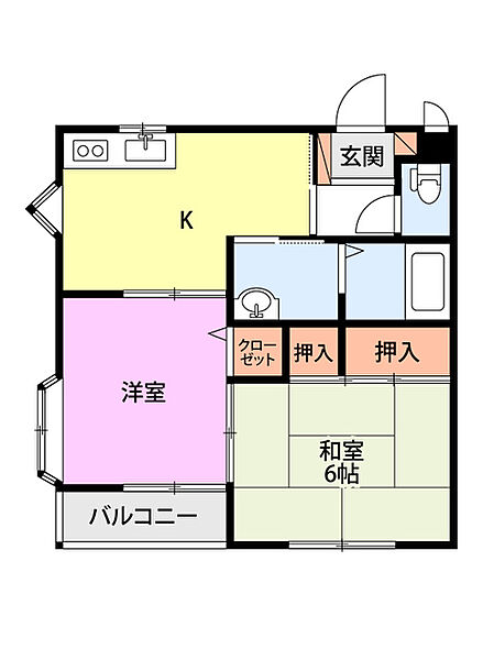 フラワーハイツ長岡 110｜新潟県長岡市蓮潟３丁目(賃貸アパート2DK・1階・44.63㎡)の写真 その2